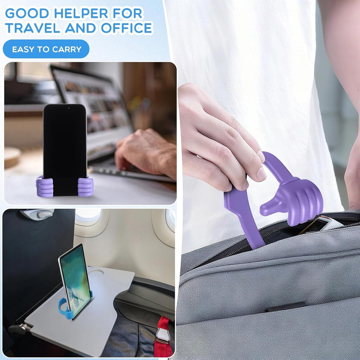 Yaomiao 16 Pcs Thumbs up Cell Phone Stand Holder Tablet Display Stands Adjustable Smartphone Desktop Holder for Office Bedroom Airplane Travel Christmas Stocking Stuffers (Macaron Color)