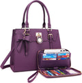 Qiyuer Women High End Satchel Tote Shoulder Handbags Purses Wallet Set