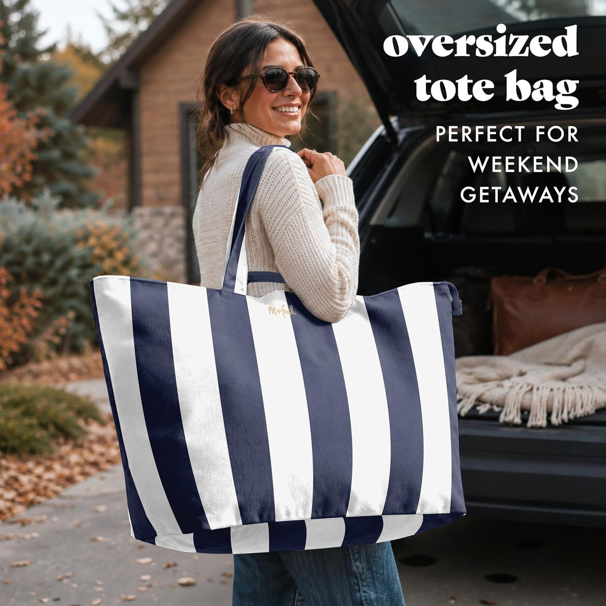 Fit & Fresh All The Things XL Tote Bag for Women, Beach Bag & Weekender