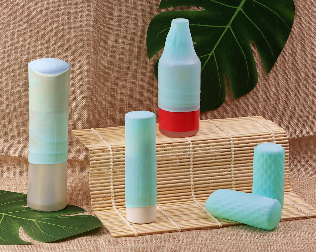 Mini Skater 12pcs Silicone Travel Bottle Cover Reusable Elastic Sleeve Fit Standard Toiletry Container Stretching Bottle Lid Cap for Luggage Bag Suitcase Prevent Leakage Solution (Light Blue)