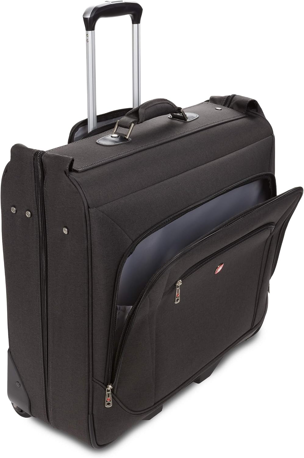 SwissGear 7895 Premium Rolling Garment Bag, Bonus Hanging Feature, Men's and Women's, Carry-on Luggage - Grey Heather
