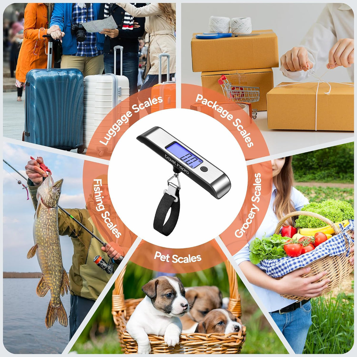 travel inspira Rechargeable Luggage Scale 110lb/50kg