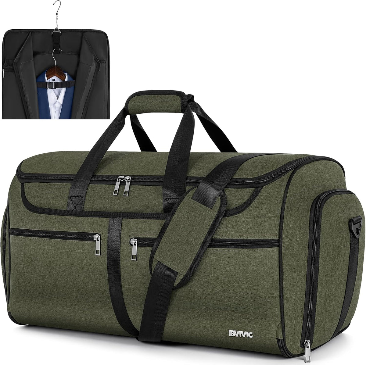IBVIVIC Convertible Garment Bags for Travel, 50L Travel Garment Bag, Green