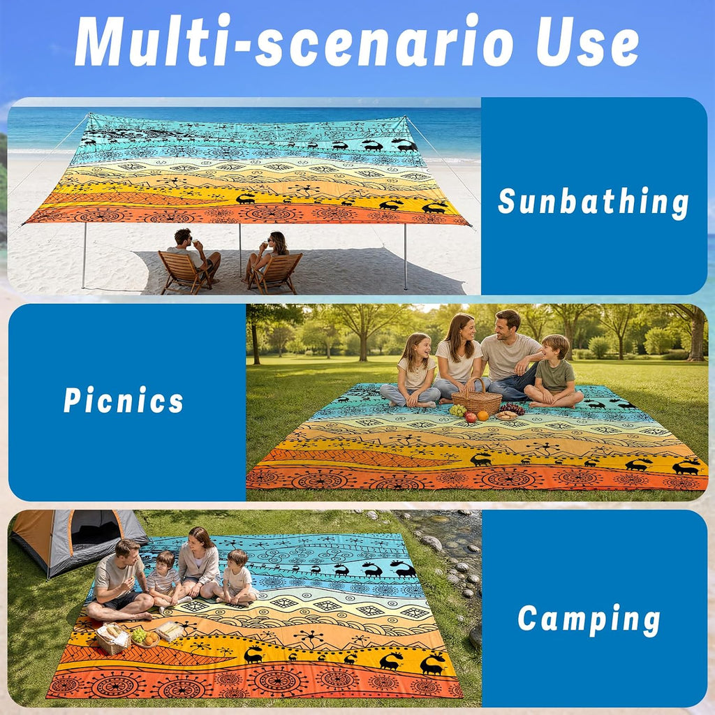 Waterproof Sandproof Beach Blanket Extra Large 79"x79"