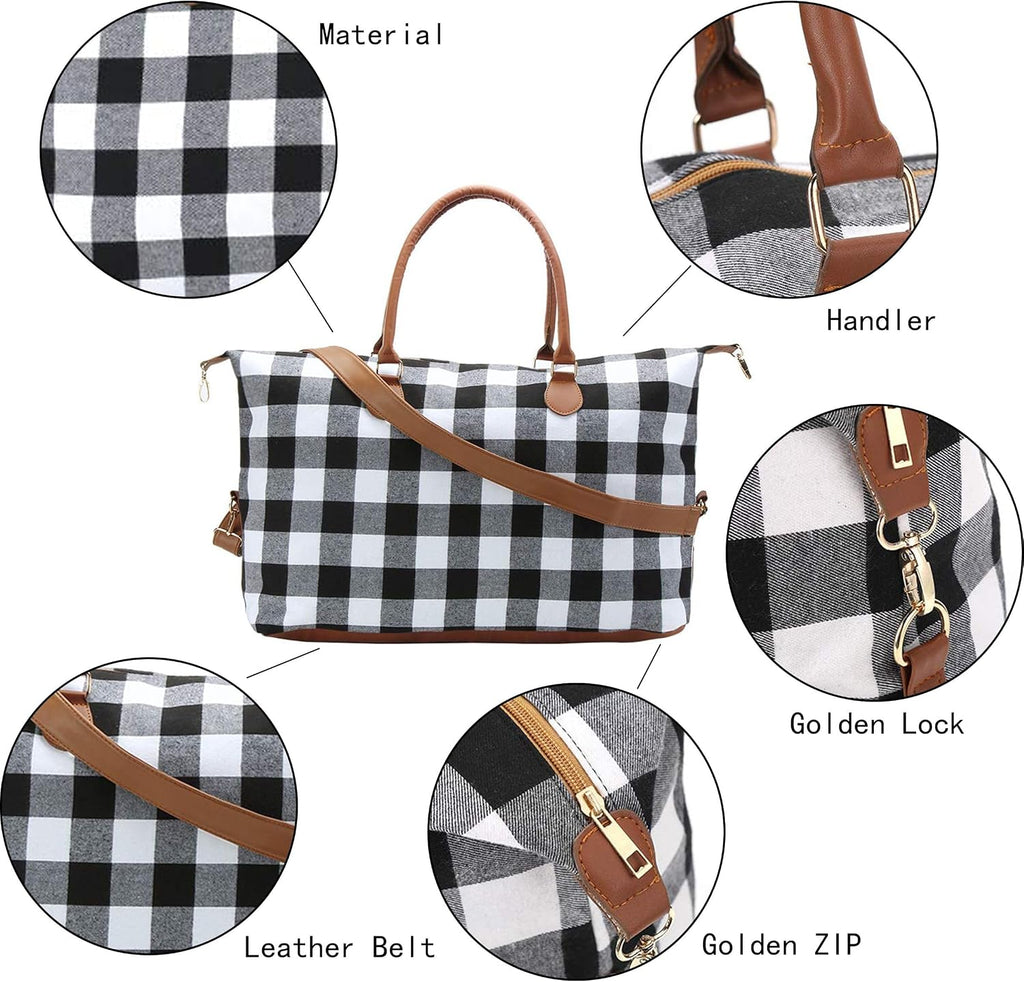 Weekender Bag Duffle Bag For Women Large Travel Tote Bag Overnight Weekend Bags With Shoulder Strap Cow Leopard Atzec…