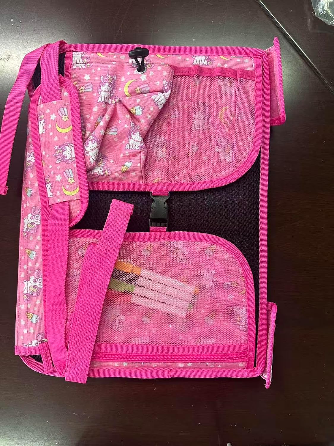 ECOFANTASY Kids Travel Tray - Waterproof Lap Table with No-Drop Large Tablet Holder - Car Seat Tray - Road Trip Essentials Kids - Car Desk Organizer for Airplane - Toddler Travel Essentials (UNICORN)