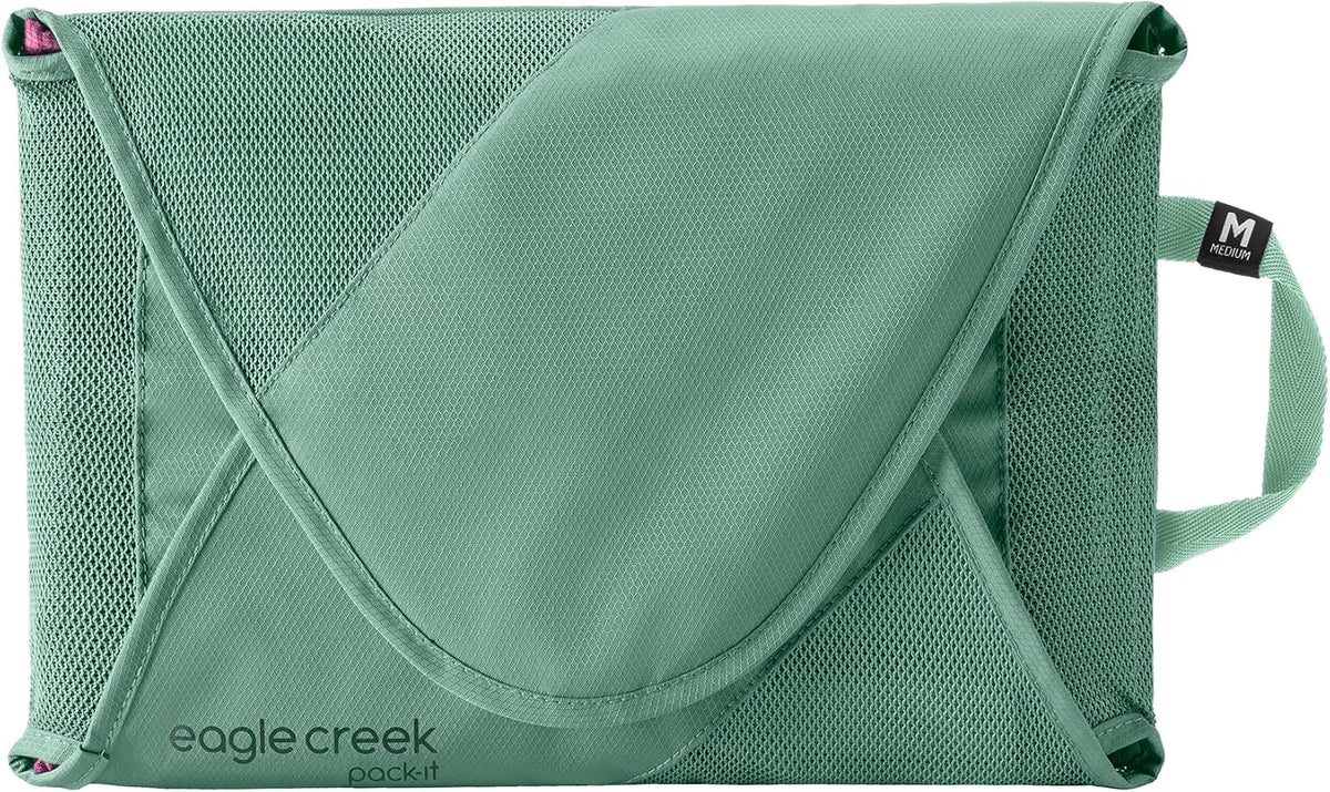 Eagle Creek Pack-It Reveal Garment Folder - Compression Wings - Maximize Luggage Space - Convenient Top Handle - Quick Drying Material - Medium - Willow Green