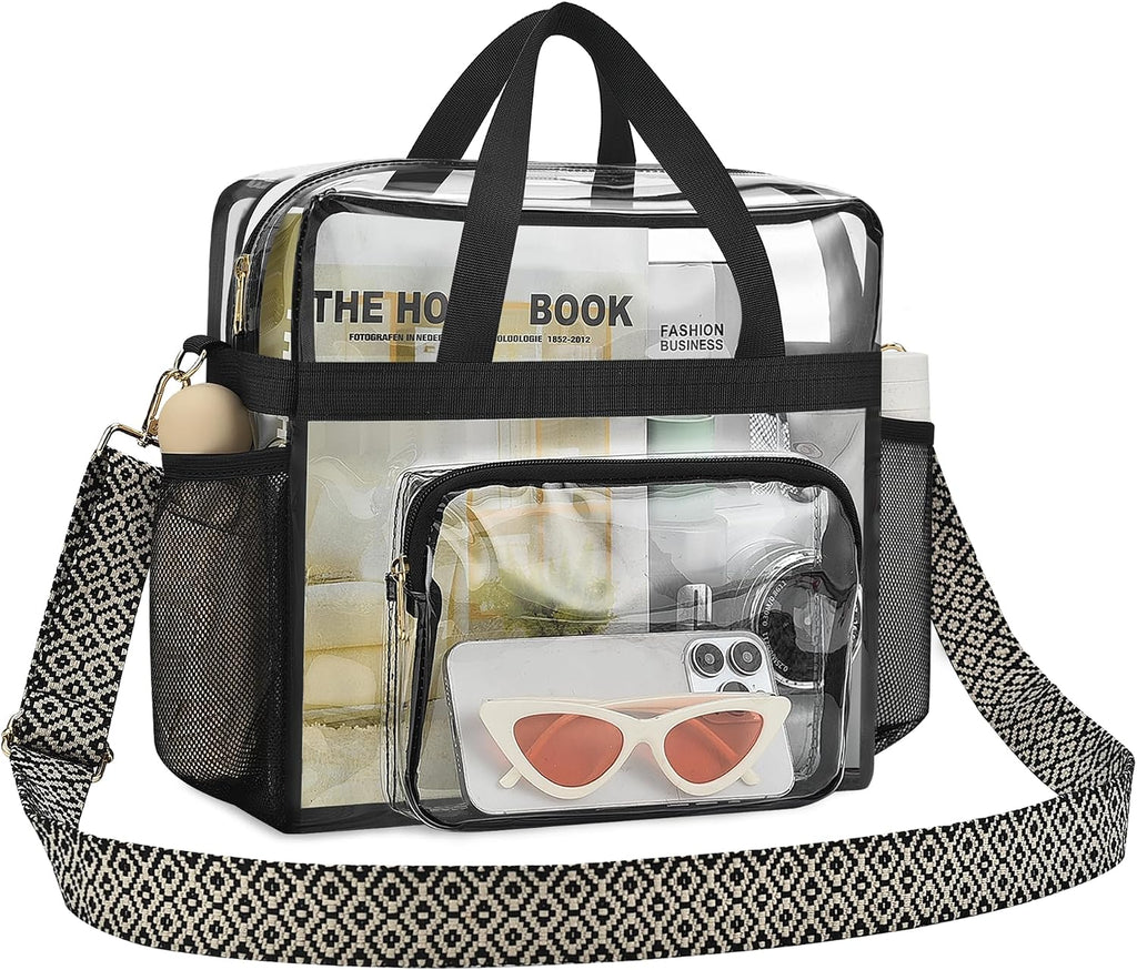Bagenius Clear Tote Bag, 12x5.5x12 Inches Travel Tote Bag Stadium Approved