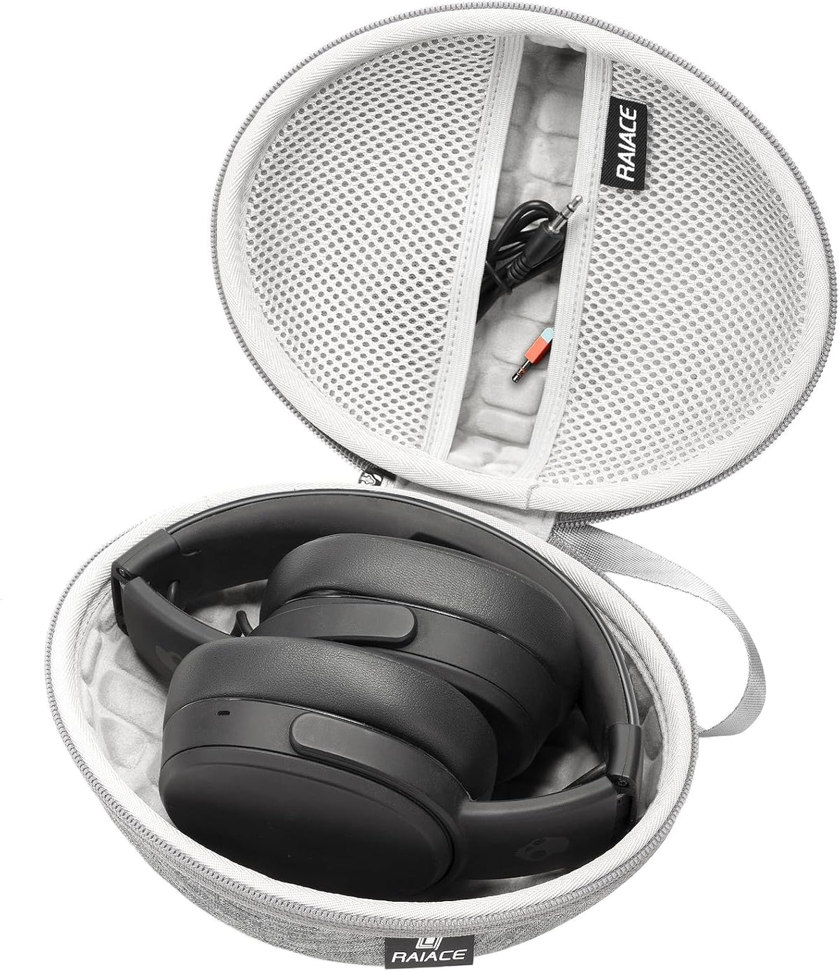 Hard Travel Carrying Case Compatible with Skullcandy Crusher Over-Ear Headphones. (Case Only, Not Include The Device)-Gray(Gray Lining)