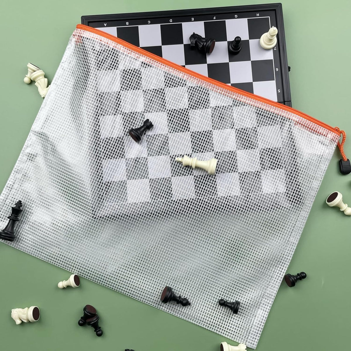 Oaimyy-7x 11 Inch,24 Pack Mesh Zipper Pouch, Plastic Zip File Folders Puzzle Game Board Games Bags for Organizing,Office Supplies (Multicolor, 7"x 11")