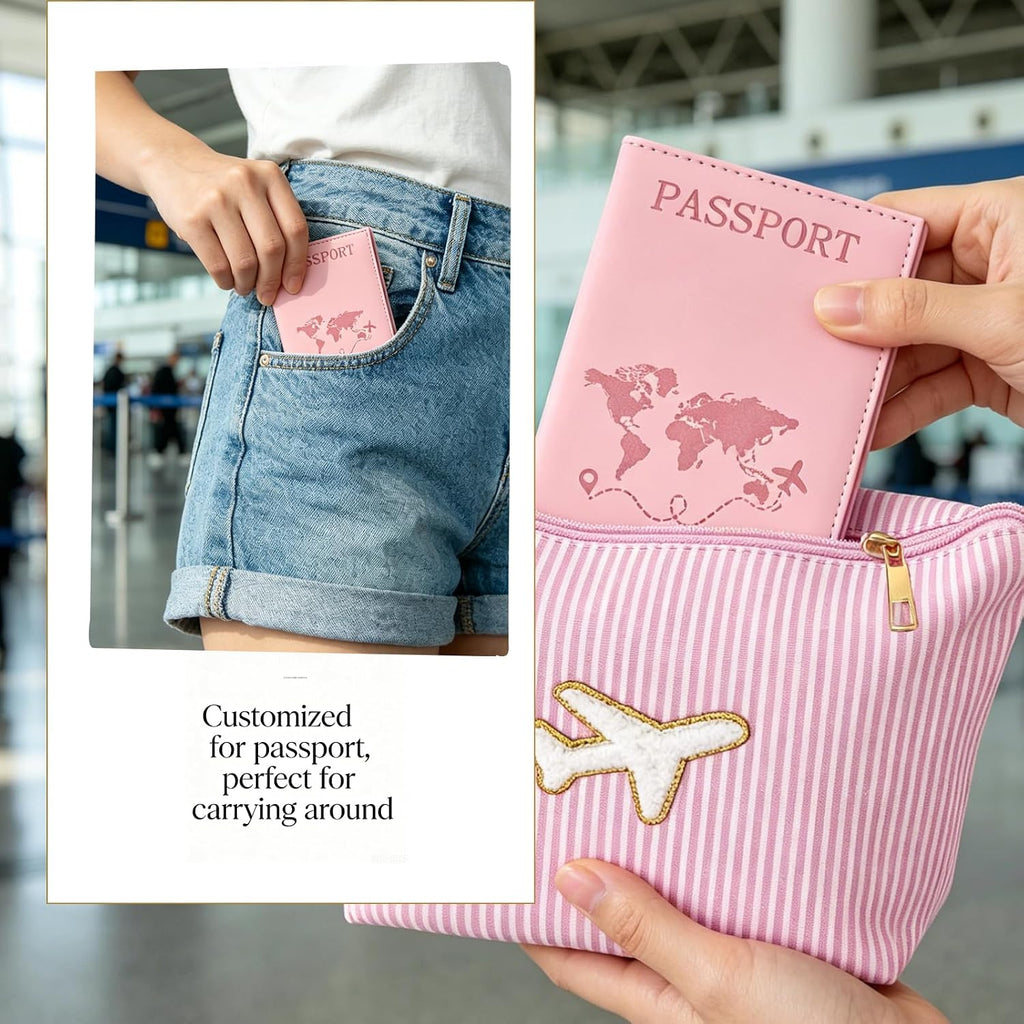Travel Gifts for Women，Long Flight Essentials，Traveling Essentials for Women，International Travel Items Inclue Blanket with Bag，Neck Pillow，Makeup Storage Bag，Etc