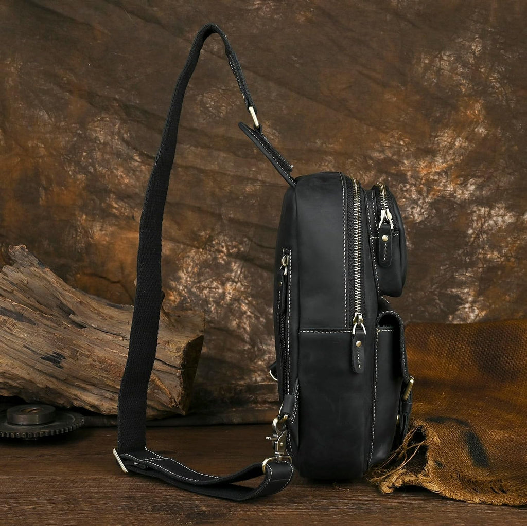 Le'aokuu Outdoor Casual Travel Hiking Crossbody Chest Sling Bag Rig One Shoulder Strap Bag Backpack 1315