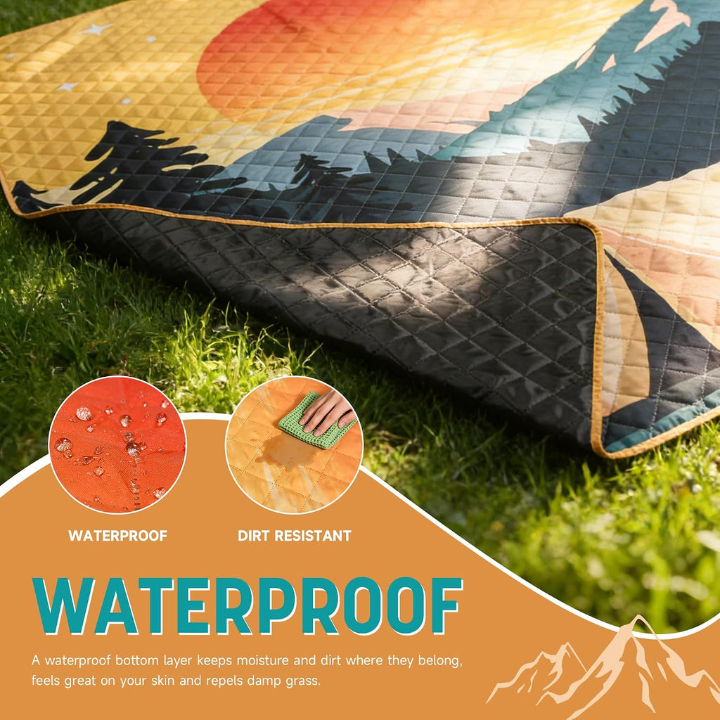 Catalonia Waterproof Picnic Blanket, Extra Large 70 x 80 Inch Outdoor Mat