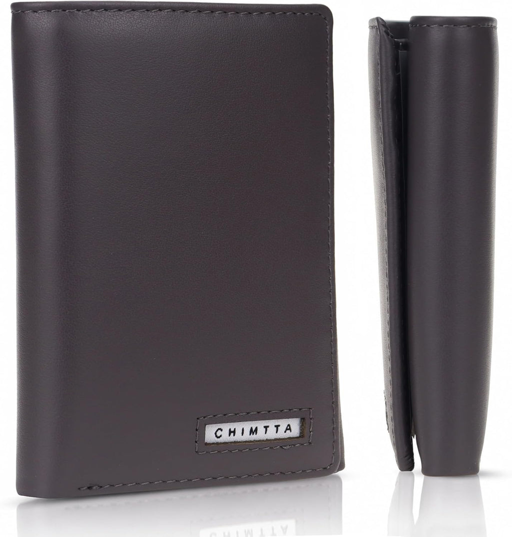 RFID Trifold Wallet for Men Genuine Napa Leather, Magnetic Closure