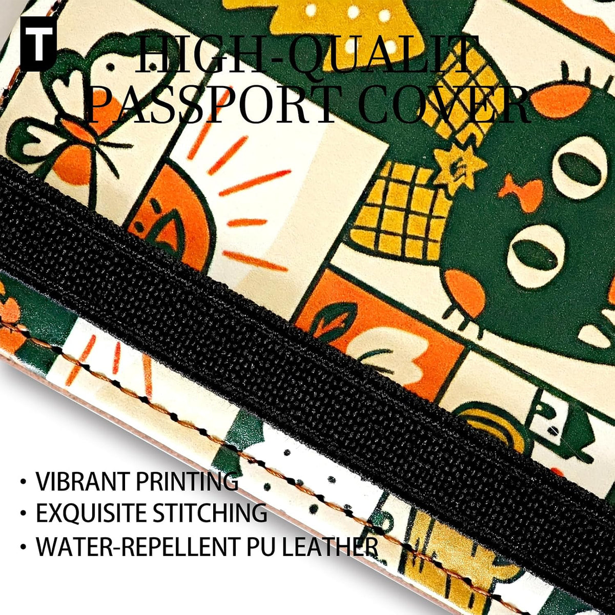 Magic Forest Passport Holder and Luggage Tag Set Premium PU Leather Travel Document Organizer & Suitcase ID Identifier - Cute Animal Fox Owl Illustrations, Travel Essentials for Women/Men