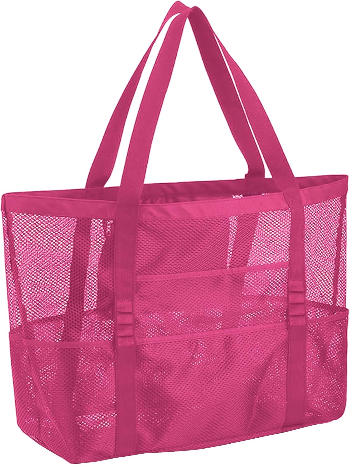 SUPACOOL Large Mesh Beach Bag for Men and Women, Beach Tote Bag for Family,Pool bag, with a Waterproof Zipper Pocket