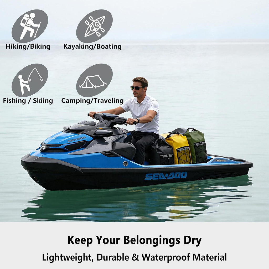 SHENDU 20L Roll-Top Waterproof Dry Bag Backpack for Kayaking Hiking（Olive）