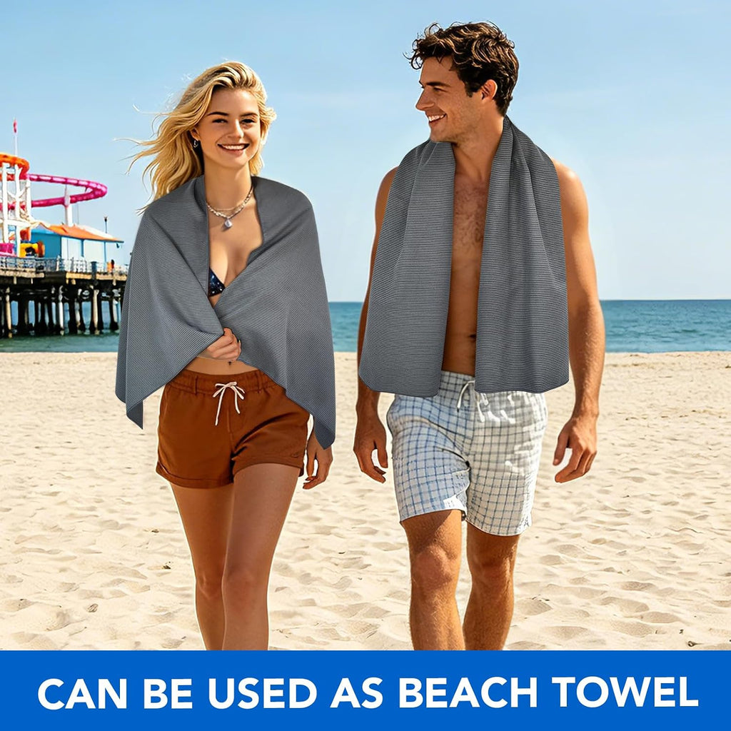 SUNLAND Microfiber Gym Bath Towels for Men Women 24x48In