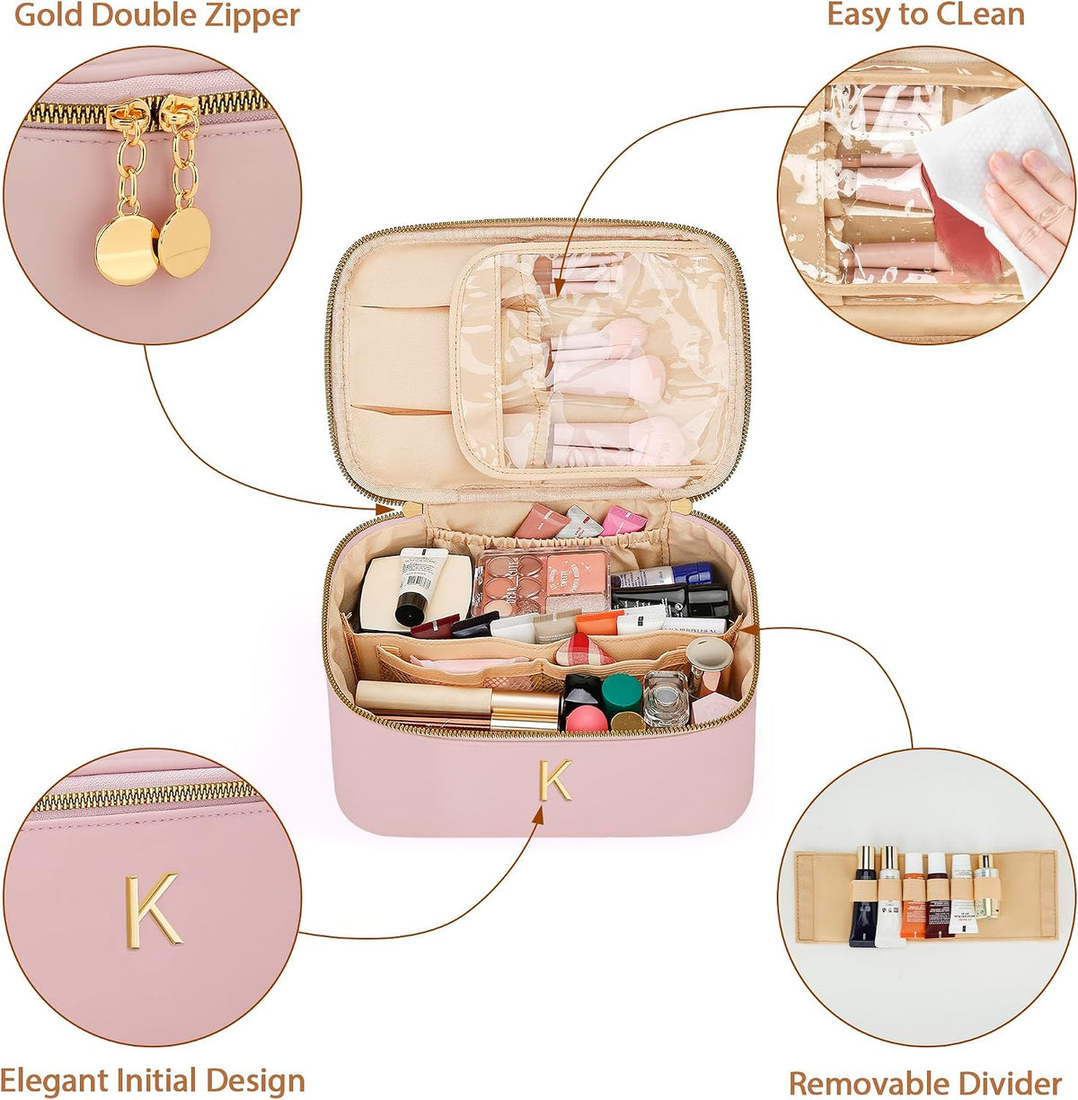 Personalized Makeup Bag Gifts for Women Travel Cosmetic Case