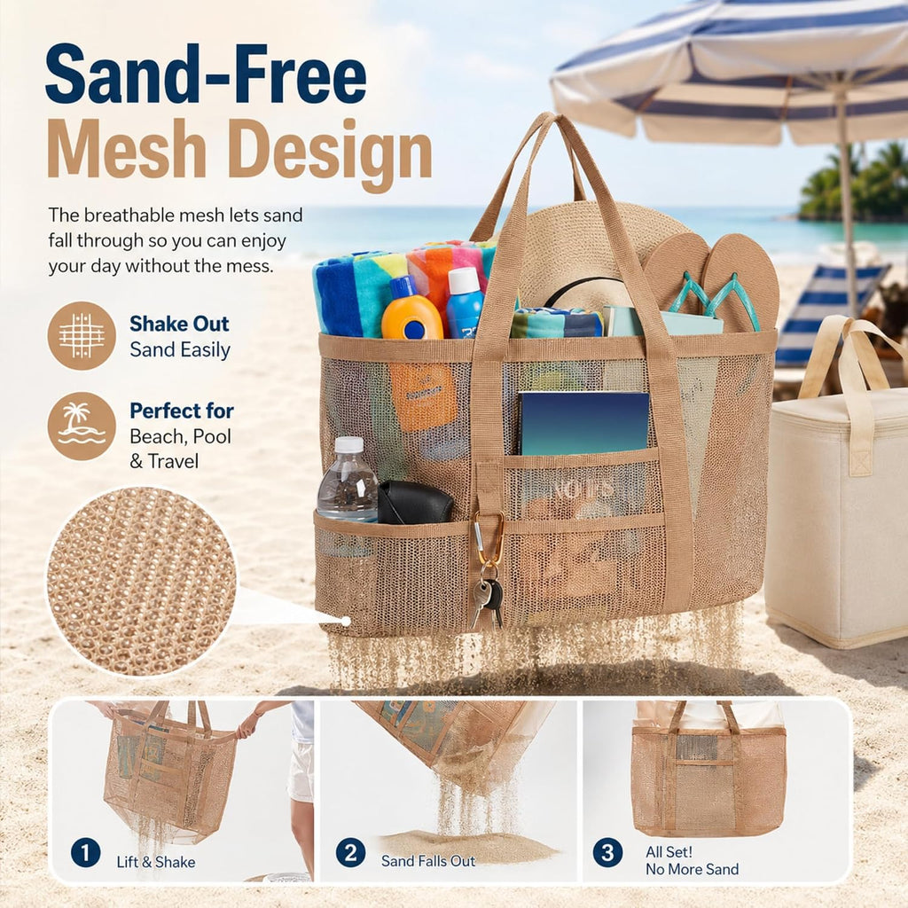 Shinylin 50l Mesh Beach Bag with Cooler Set Picnic Pool