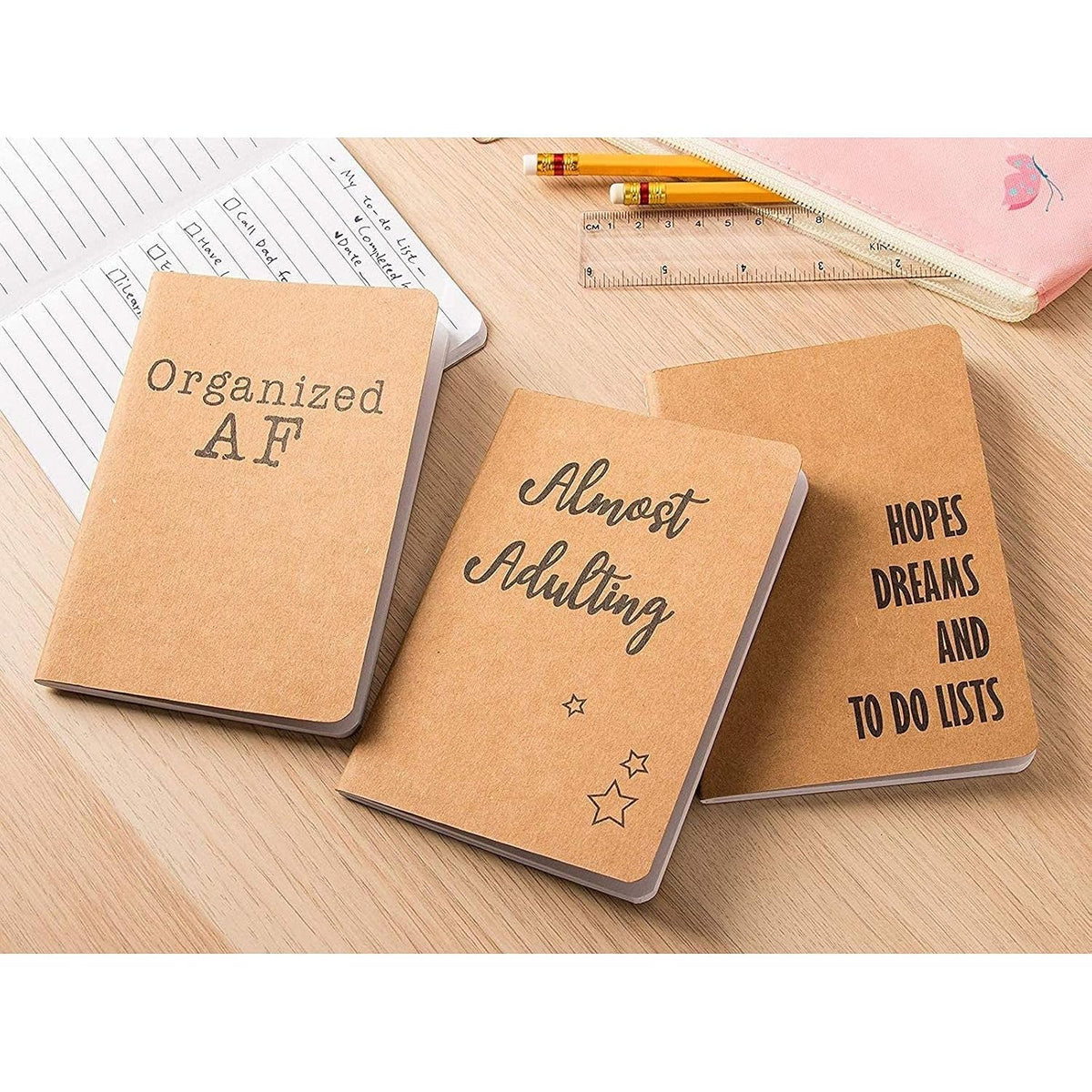 Paper Junkie A6 Kraft Paper Pocket Notebook Set - 4 x 5.75 In, 12-Pack, Brown Rustic, Soft Cover - Funny Mini Notebooks & Funny Pocket Journal for Note Taking