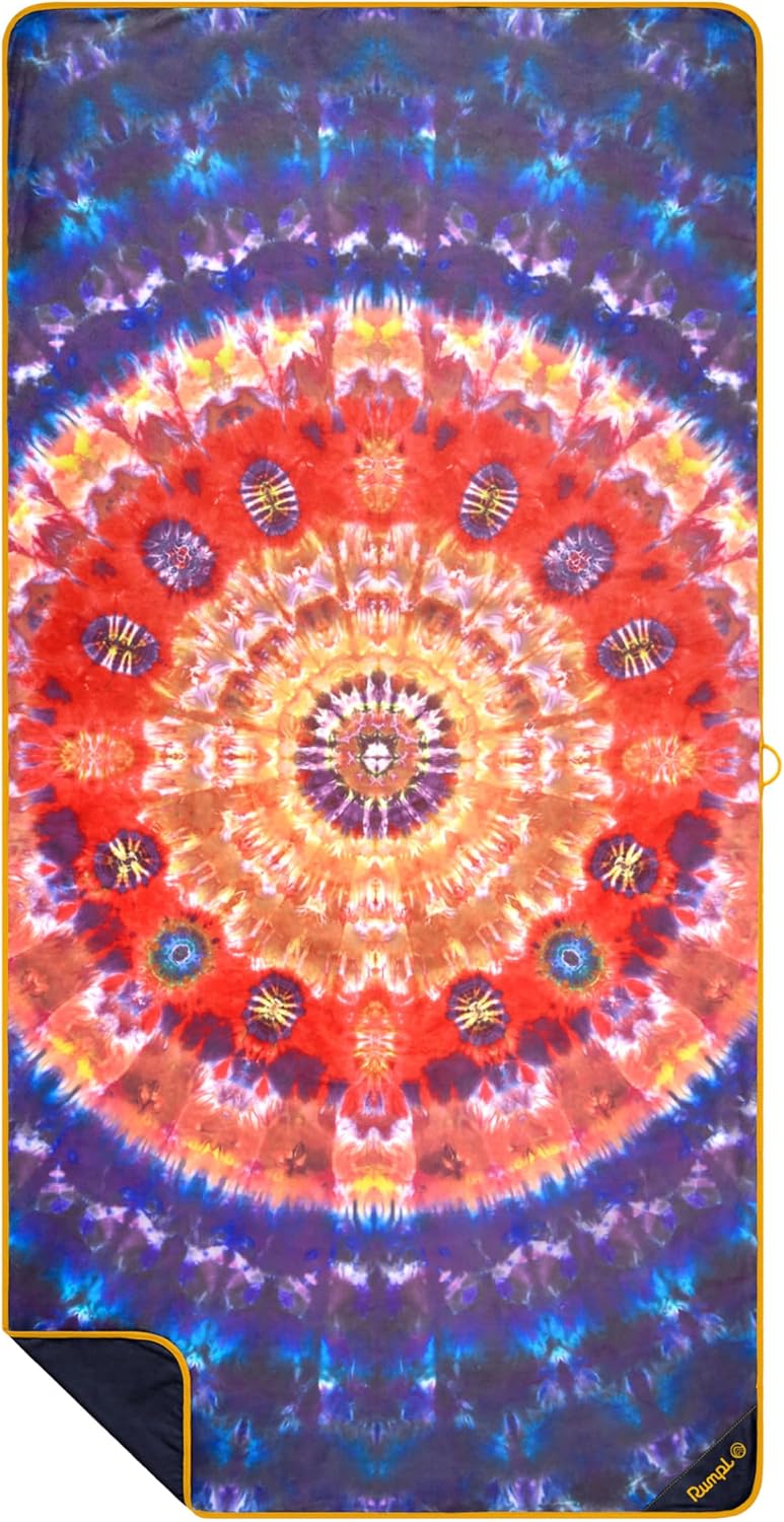 Rumpl Tech Towel, Quick-Dry for Travel, Beach, and Camp, Tapestry Tie Dye