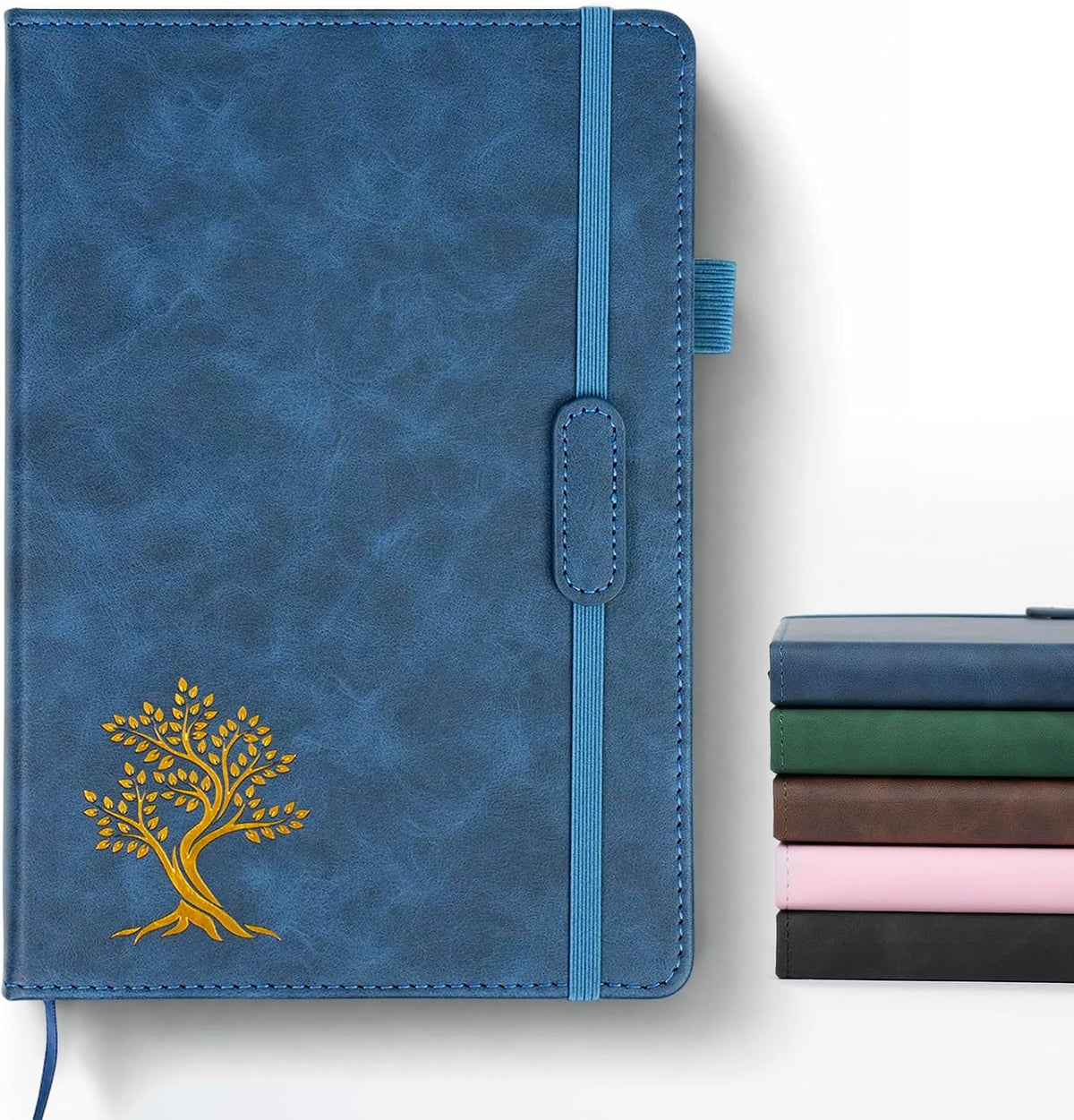 Vintage Hardcover Leather Journal Notebook, A5 Lined Notebook for Business Work School, 224 Pages 100GSM Thick No Bleed Paper, 180° Lay Flay Premium Writing Notebook for Note Taking Daily Diary Travel