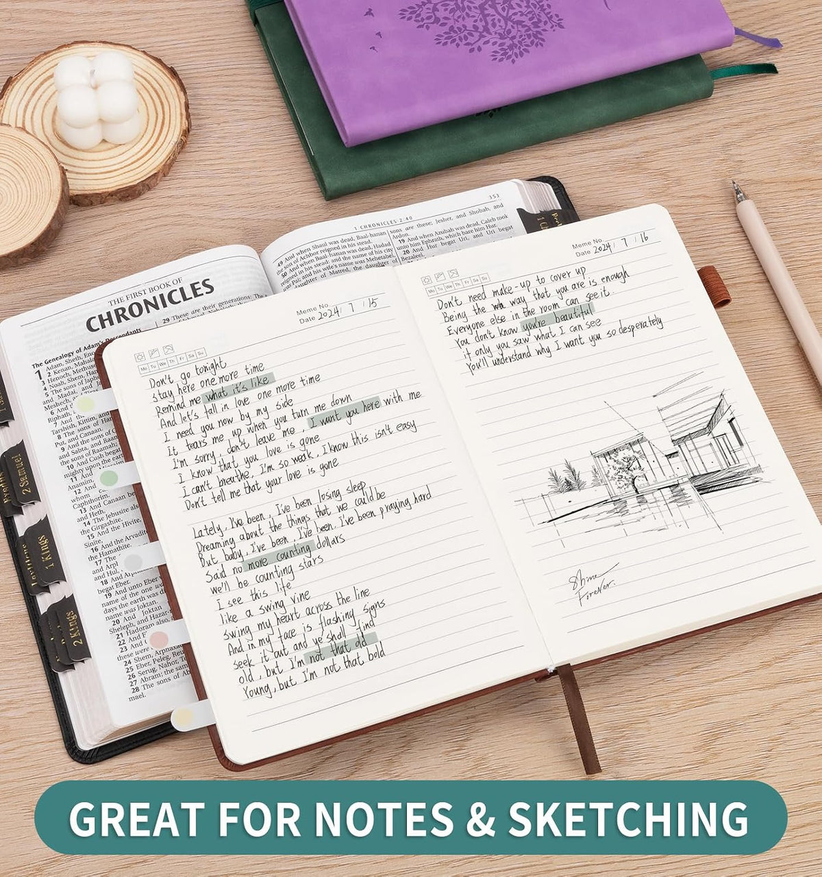 Lined Journal Notebook for Women Men, B5 Hardcover Leather Journals