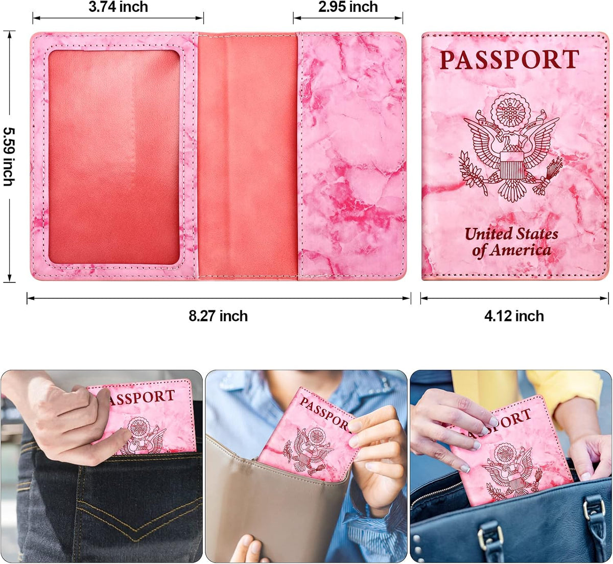 Eoehro Passport Holder for Travel Essentials, Passport Wallet Cover Case for Travel Must Haves Accessories, Passport Book Holders for Women and Men
