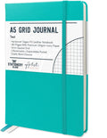STATIONERY ISLAND Graph Paper Notebook, A5 Hardcover Grid Notebook with 120gsm Thick Paper, 180 Pages Square Grid Journal, Teal
