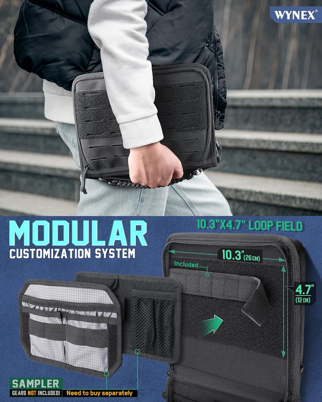 WYNEX Large Tactical Molle Admin Pouch, EDC Tool Organizer Bag