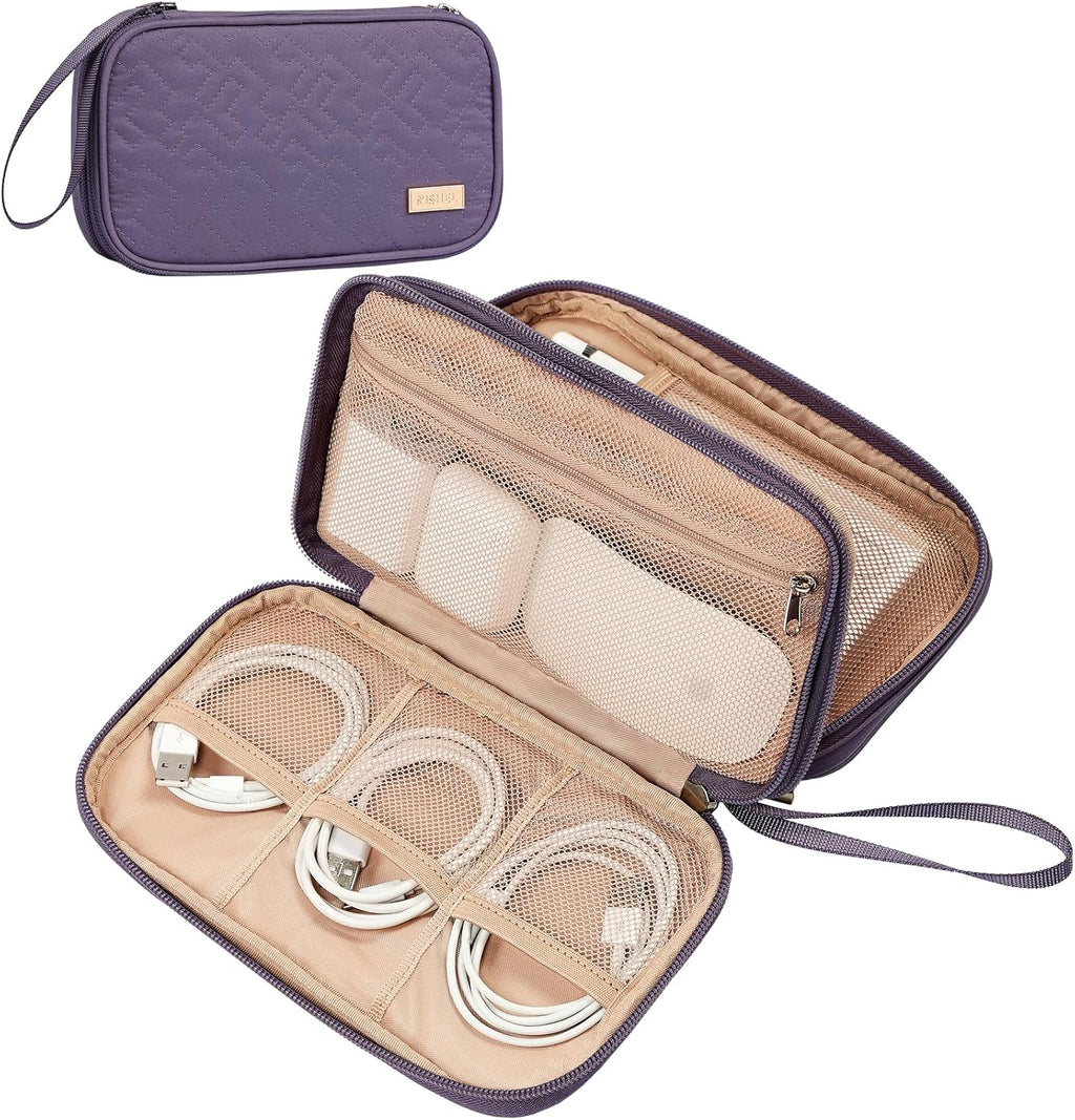 NISHEL Electronics Travel Organizer Cord Case, Charger Cable Tech Bag