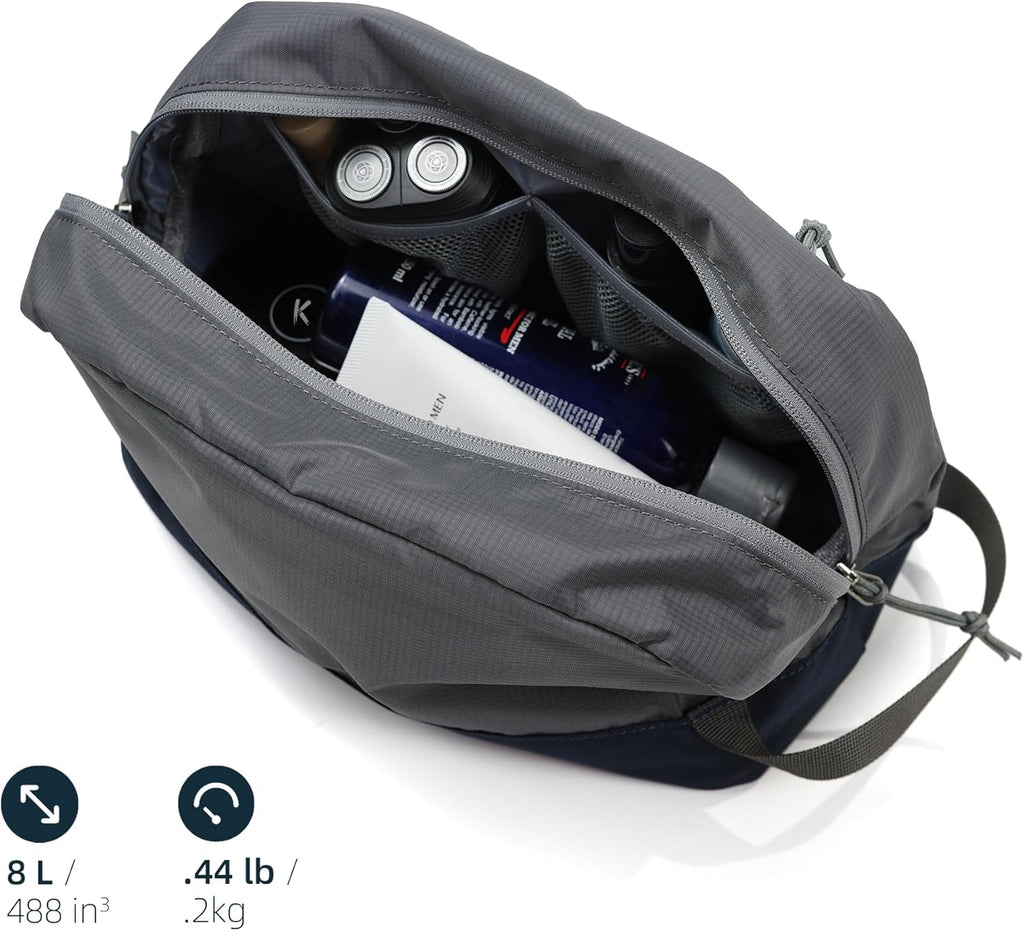 Travel Toiletry Bag 8L, Large Packing Cube with Waterproof TPU Wet/Dry Compartment