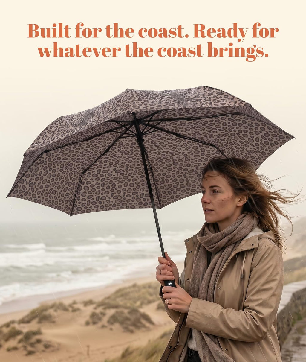C&C California Compact Umbrella | Travel Umbrella Automatic Open and Close | Foldable Portable with Wrist Strap | Umbrellas for Rain