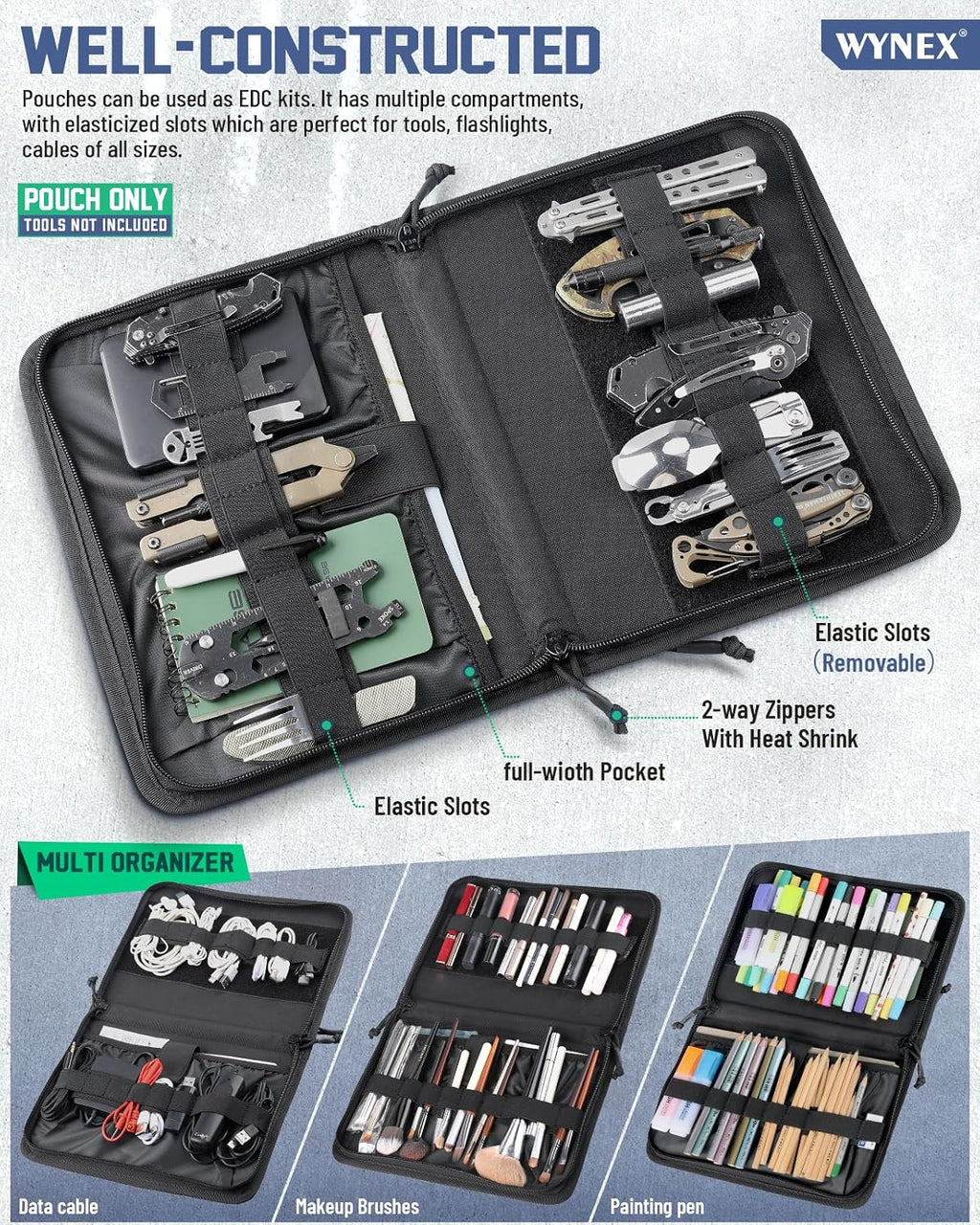 WYNEX Large Tactical Molle Admin Pouch, EDC Tool Organizer Bag