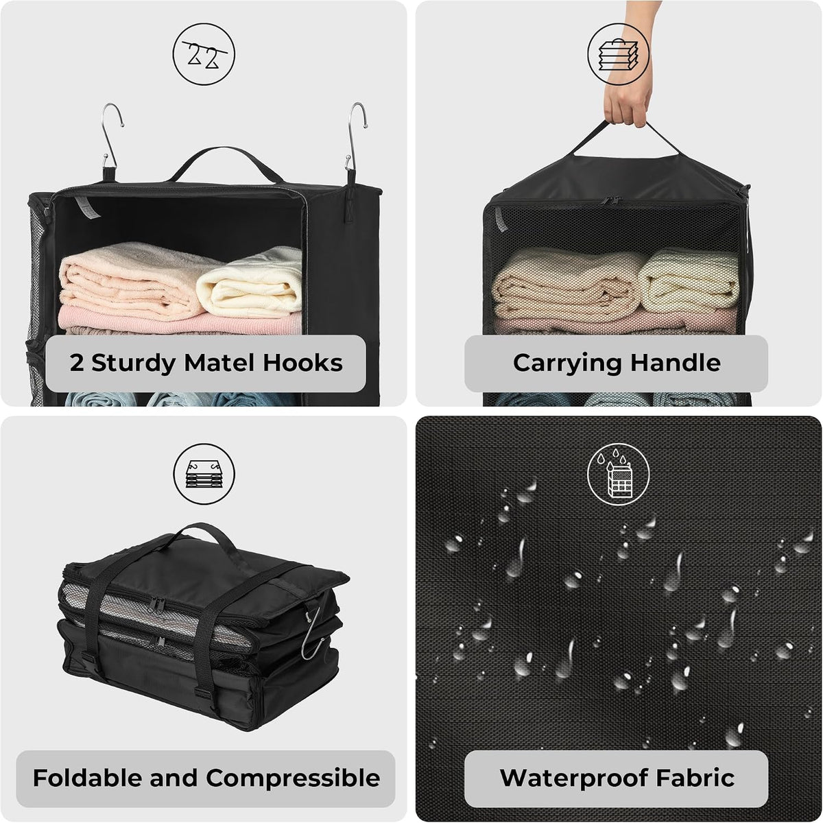 GRANNY SAYS Hanging Packing Cubes, Hanging Suitcase Organizer, XXL-Black
