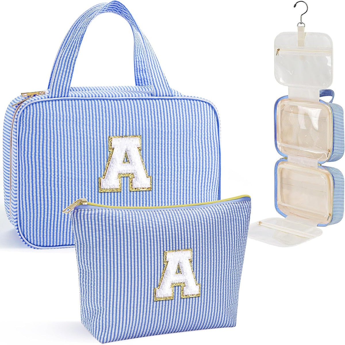 YOOLIFE Travel Hanging Toiletry Bag Makeup Bag, Women Girls Gifts, Blue A
