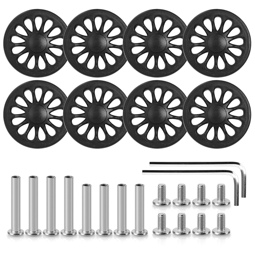 8 Pcs Replacement Luggage Rubber Wheels 2 inch, 50mm Suitcase Spinner Wheel Repair Repair Set, Wear-Resistant Trolley Casters (VA6, 50 mm)