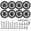 8 Pcs Replacement Luggage Rubber Wheels 2 inch, 50mm Suitcase Spinner Wheel Repair Repair Set, Wear-Resistant Trolley Casters (VA6, 50 mm)
