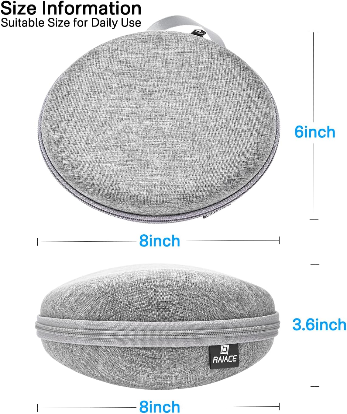 Hard Travel Carrying Case Compatible with Skullcandy Crusher Over-Ear Headphones. (Case Only, Not Include The Device)-Gray(Gray Lining)