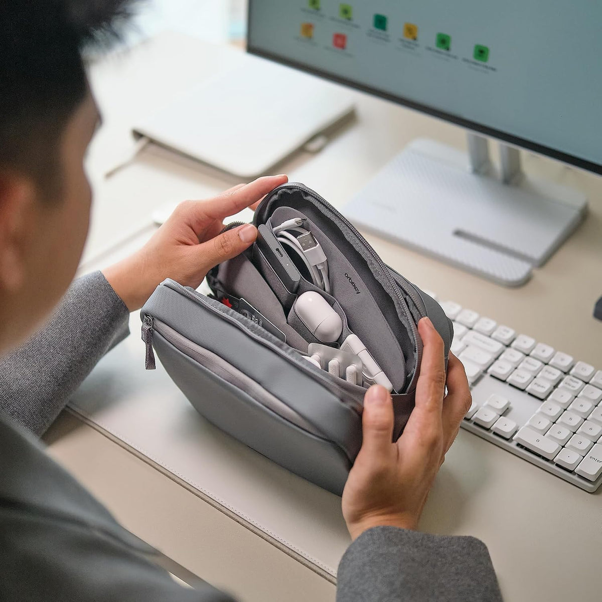 Orbitkey 2-in-1 Tech Accessory Pouch - Graphite