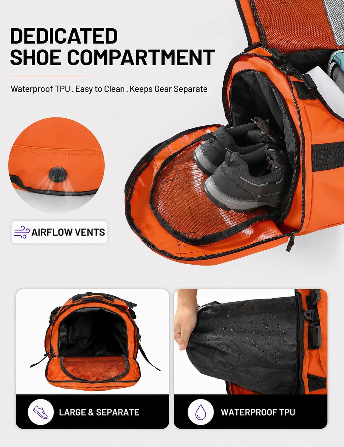 MIER Large Duffle Bag Backpack for Travel Camping Gym Sports, 45L/60L/90L