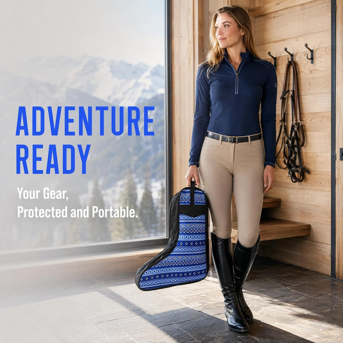 Boot Bags for Cowboy Boots, 17" Dual Compartment Storage Bag