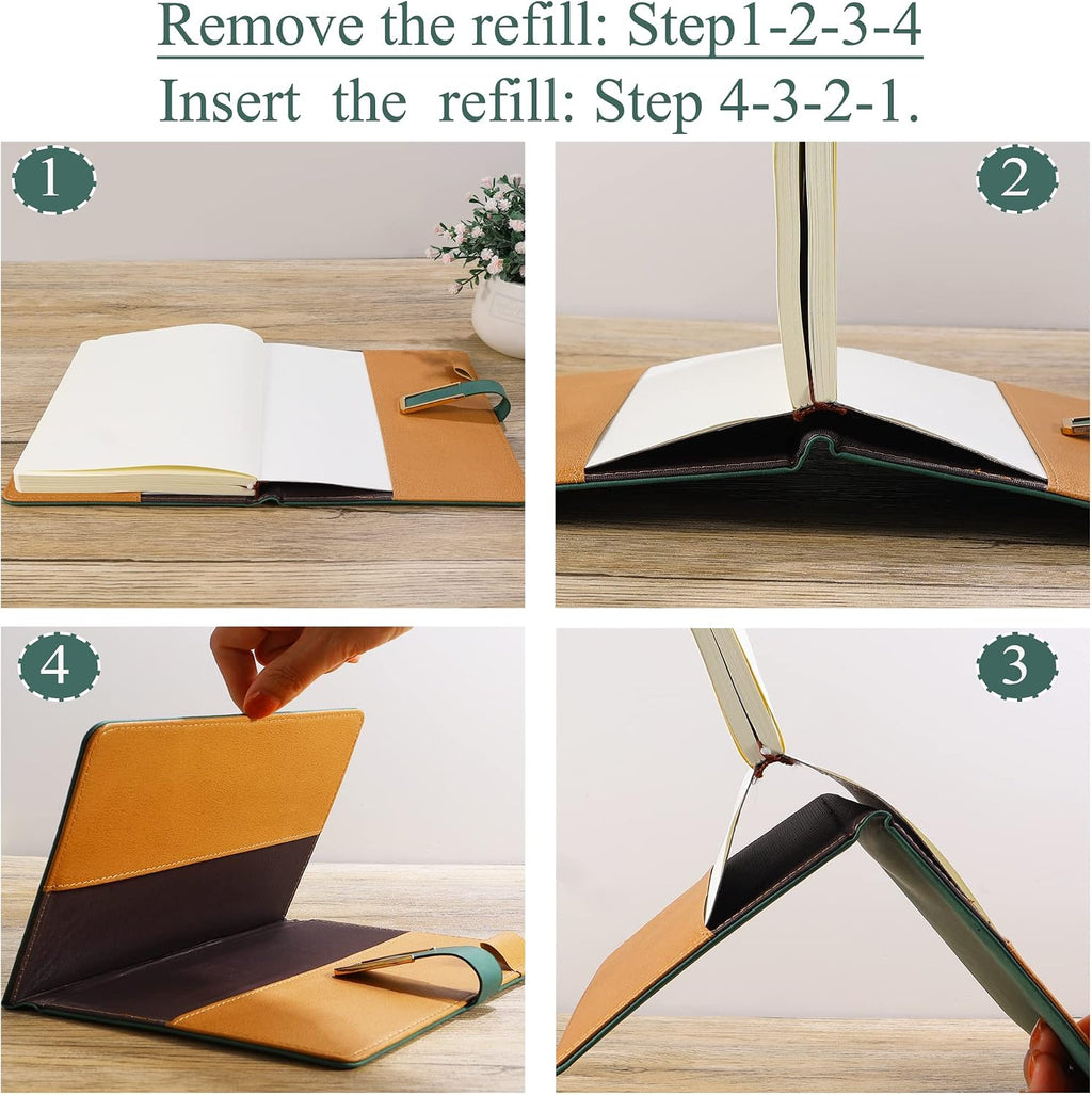 Fanery Sue Refillable Adventure Writing Journal For Men & Women Faux Leather Hardcover Notebook A5 College Ruled 200 Lined Pages Lay-Flat Personal Diary With Pen & Magnetic Buckle （Adventure - Grey