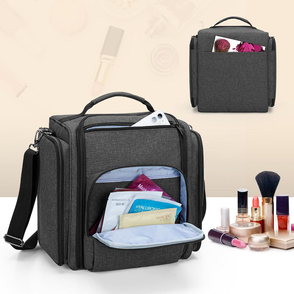 BAFASO Makeup Bag Cosmetic Bag with 4 Inner Removable Pouches, Black