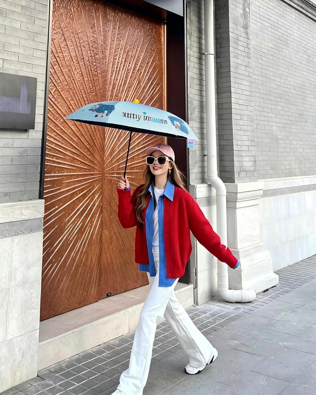 Cute Cartoon Umbrella, UPF 50+ Compact for Women