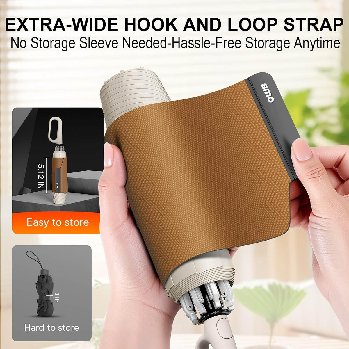 QWB Inverted Umbrella with Auto Open Close Windproof Compact Travel
