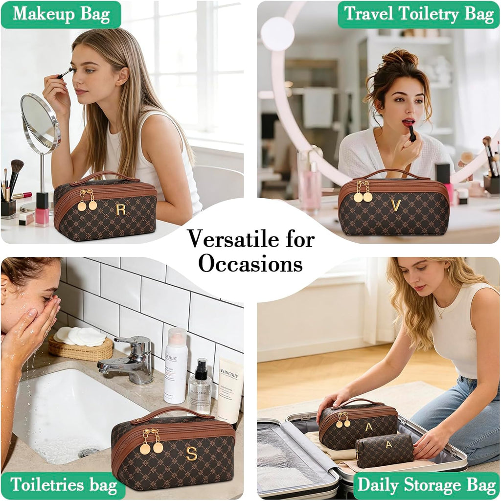 Initial Makeup Bag Personalized Gift for Women Teen Girls
