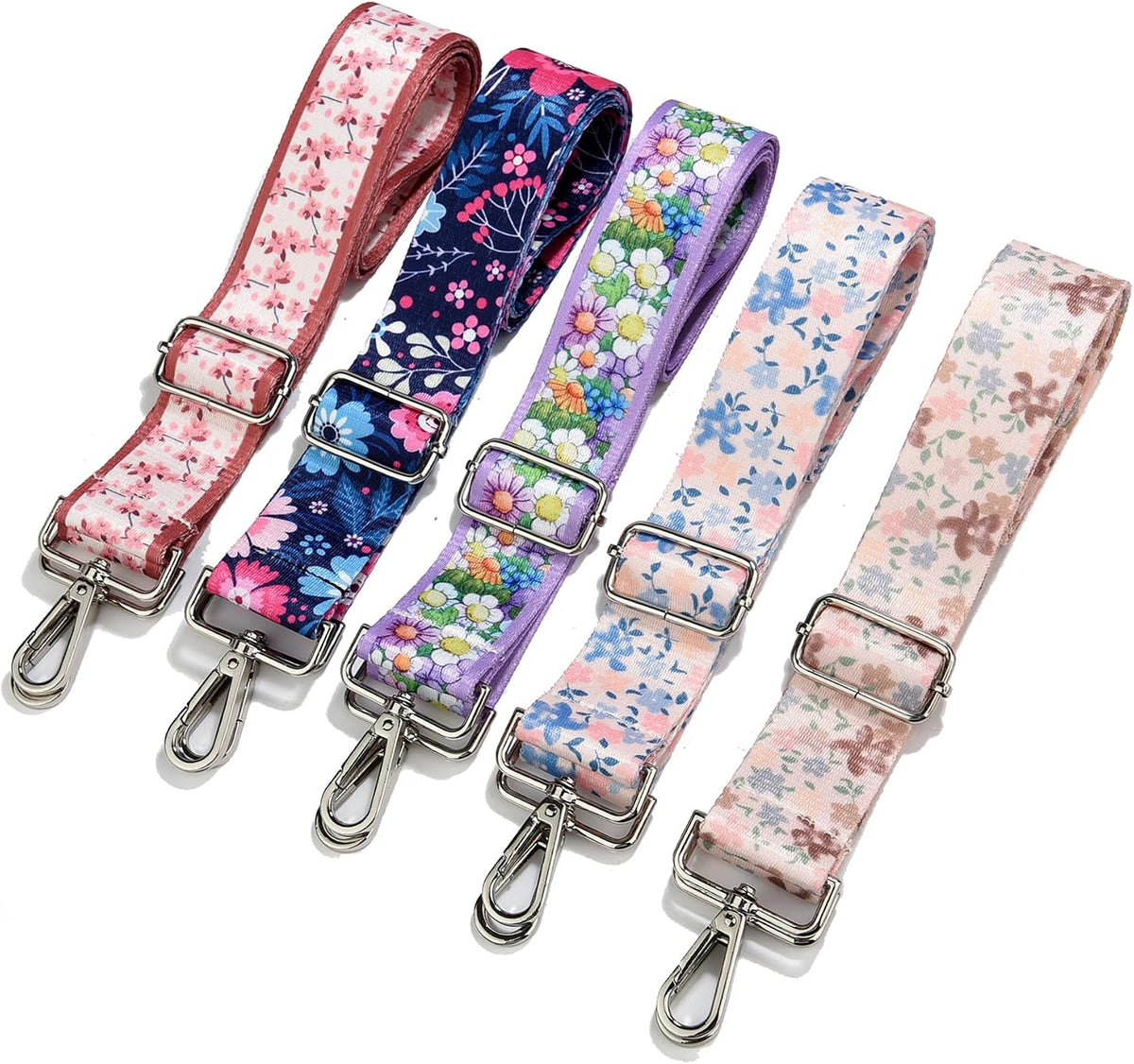 1.5" Wide Purse Strap Silver Hardware Adjustable Replacement Long Crossbody Bag Strap for Thick Shoulder Bags Canvas Handbags Straps
