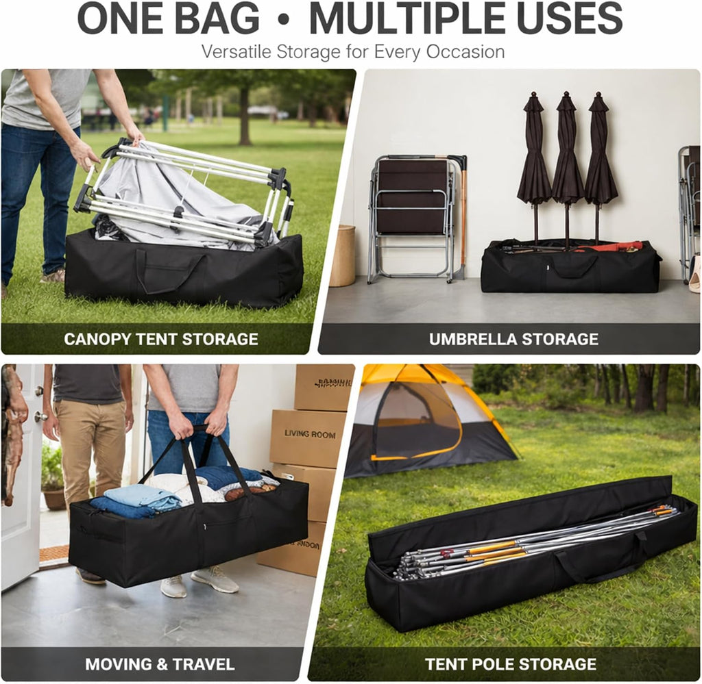 2 Pcs 83 x 16 x 12 Inch, 260 L Large Storage Duffle Bag Black